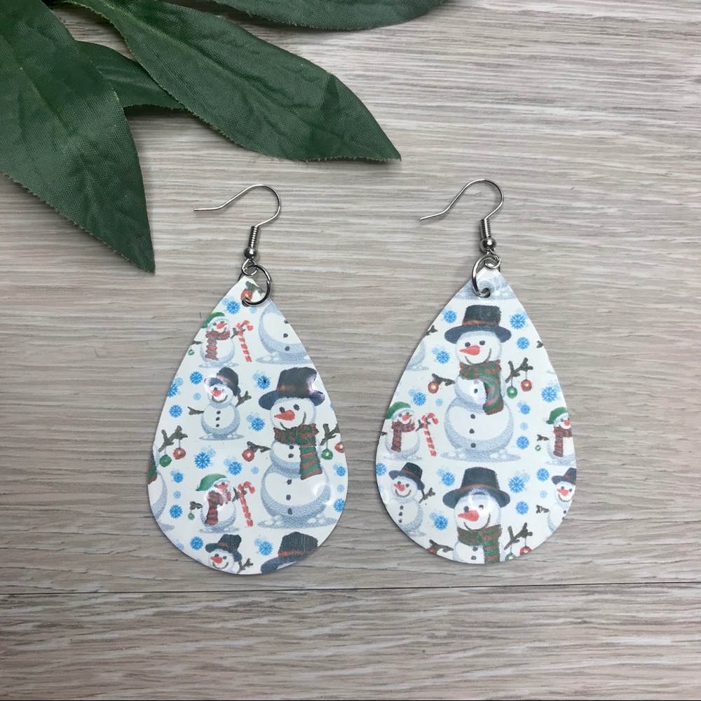Snowman Christmas Earrings